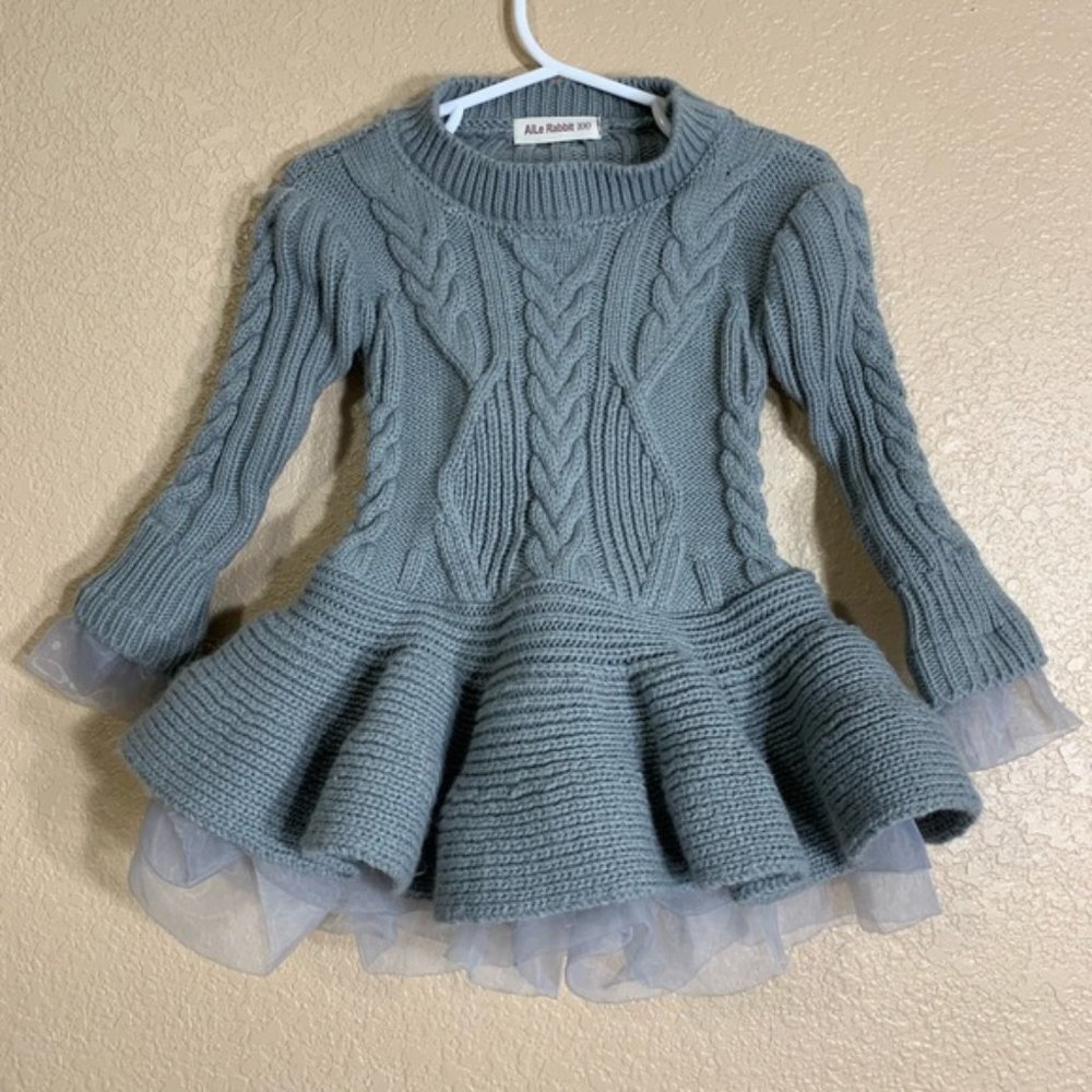 Aile Rabbit toddler girl sweater dress